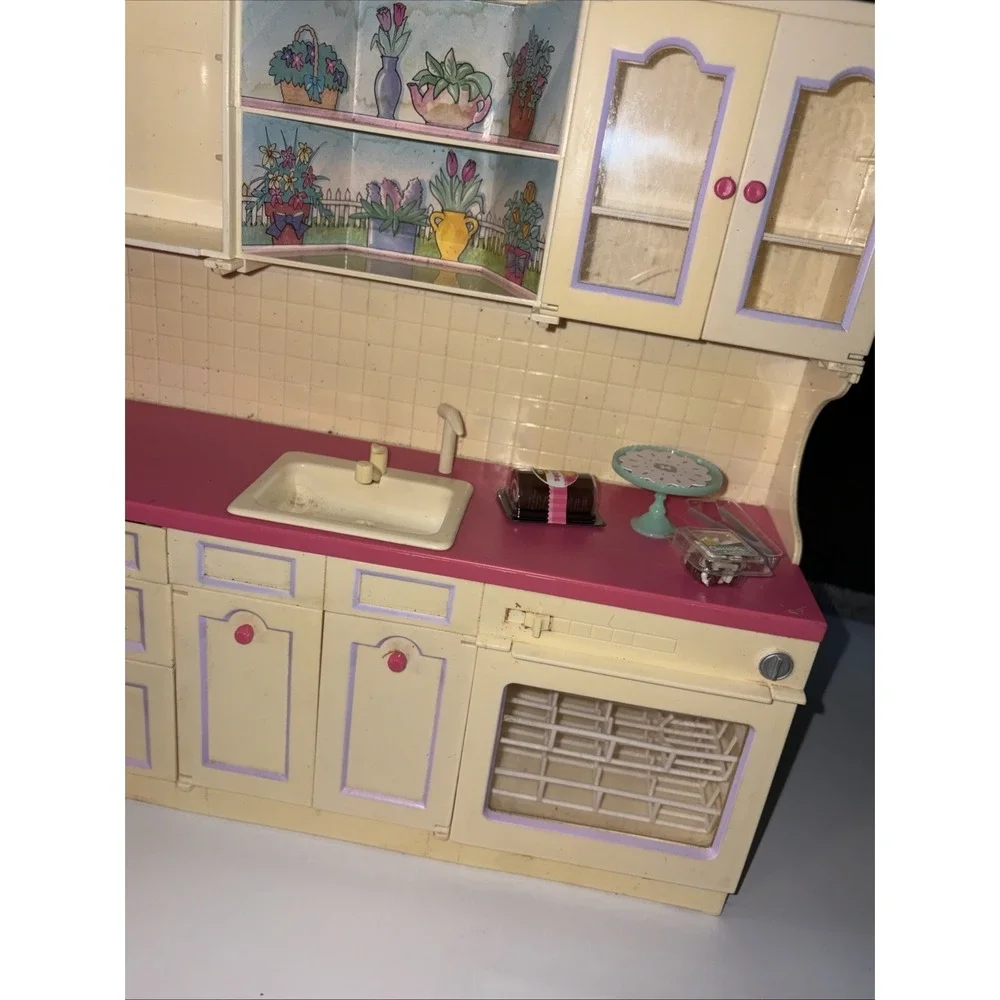 Vintage 1996 Tyco Kitchen Littles Deluxe Kitchen Center with Some Food